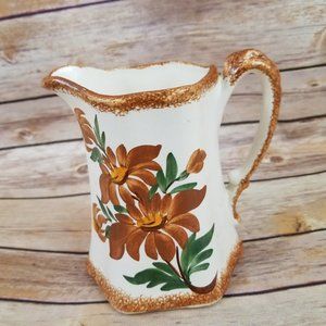 Cash Family Hand Painted Hexagon Shaped Pottery Pitcher